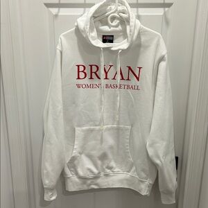 White Hoodie with Red Text